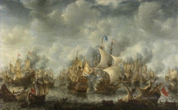 Landscapes Painting - Battle of Scheveningen Slag bij Ter Heijde Jan Abrahamsz Beerstraten Sea Warfare
